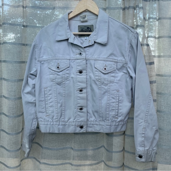Vintage 90's Levi Silver Tab White Denim Trucker Jacket 715 *Sample Garment* - Picture 7 of 16